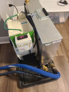 Heat Assault heat exchanger with thermal controller reading 127 degrees